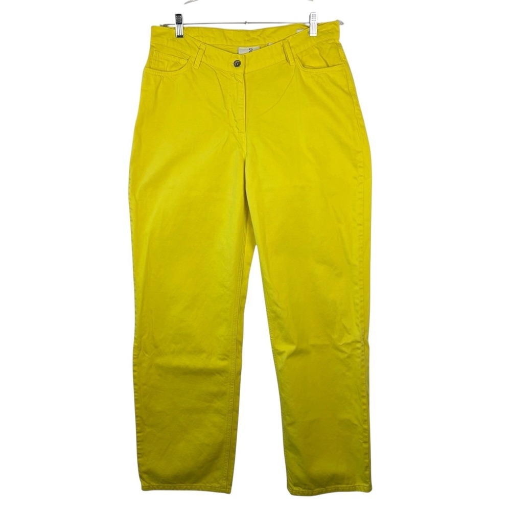 COLLUSION x004 Unisex Dad Jeans Bright‎ Yellow Straight Leg 32x32